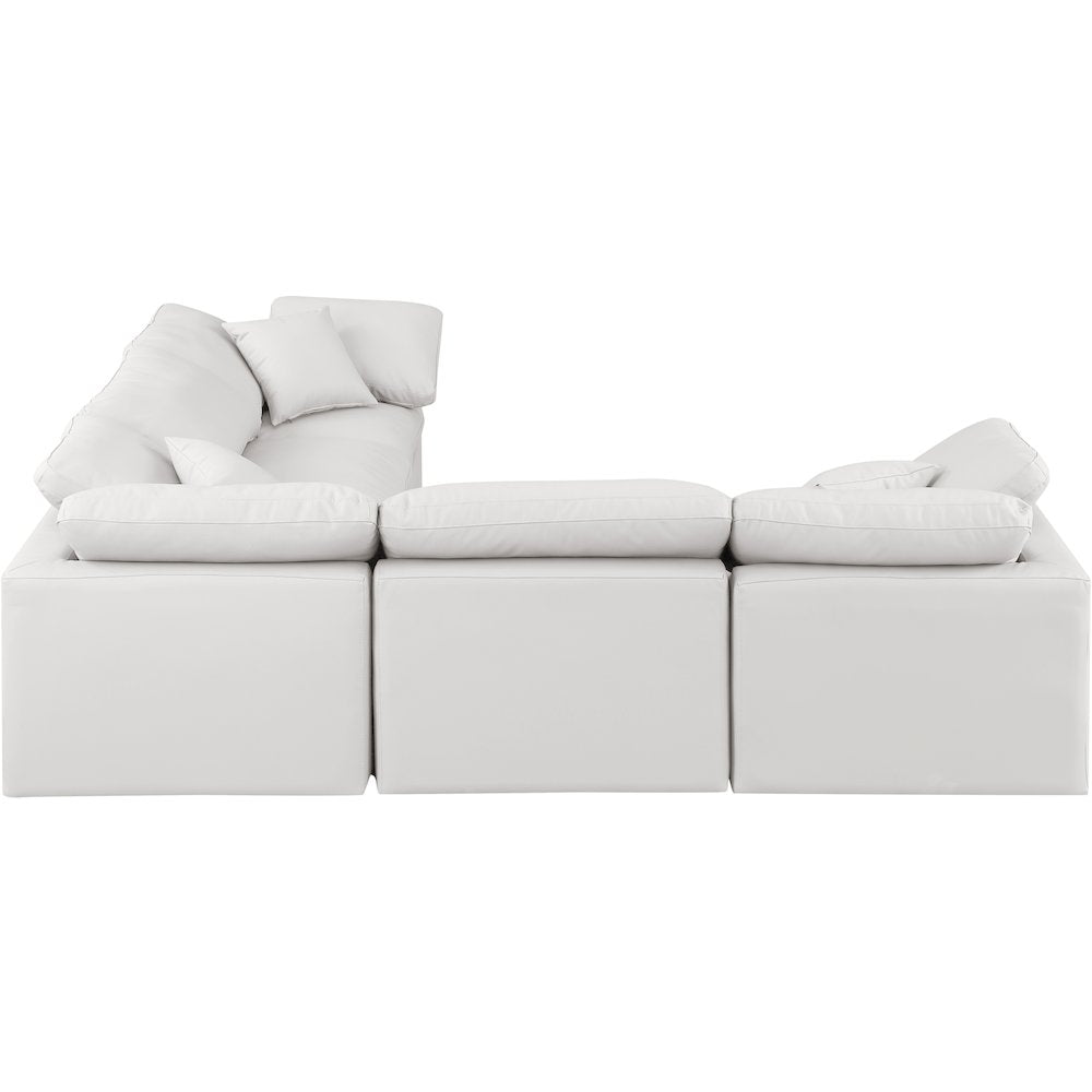 Indulge Cream Vegan Leather Modular Sectional
