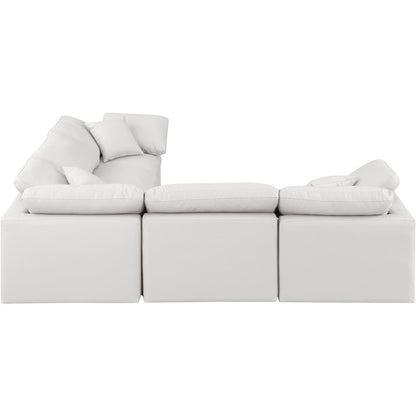 Indulge Cream Vegan Leather Modular Sectional