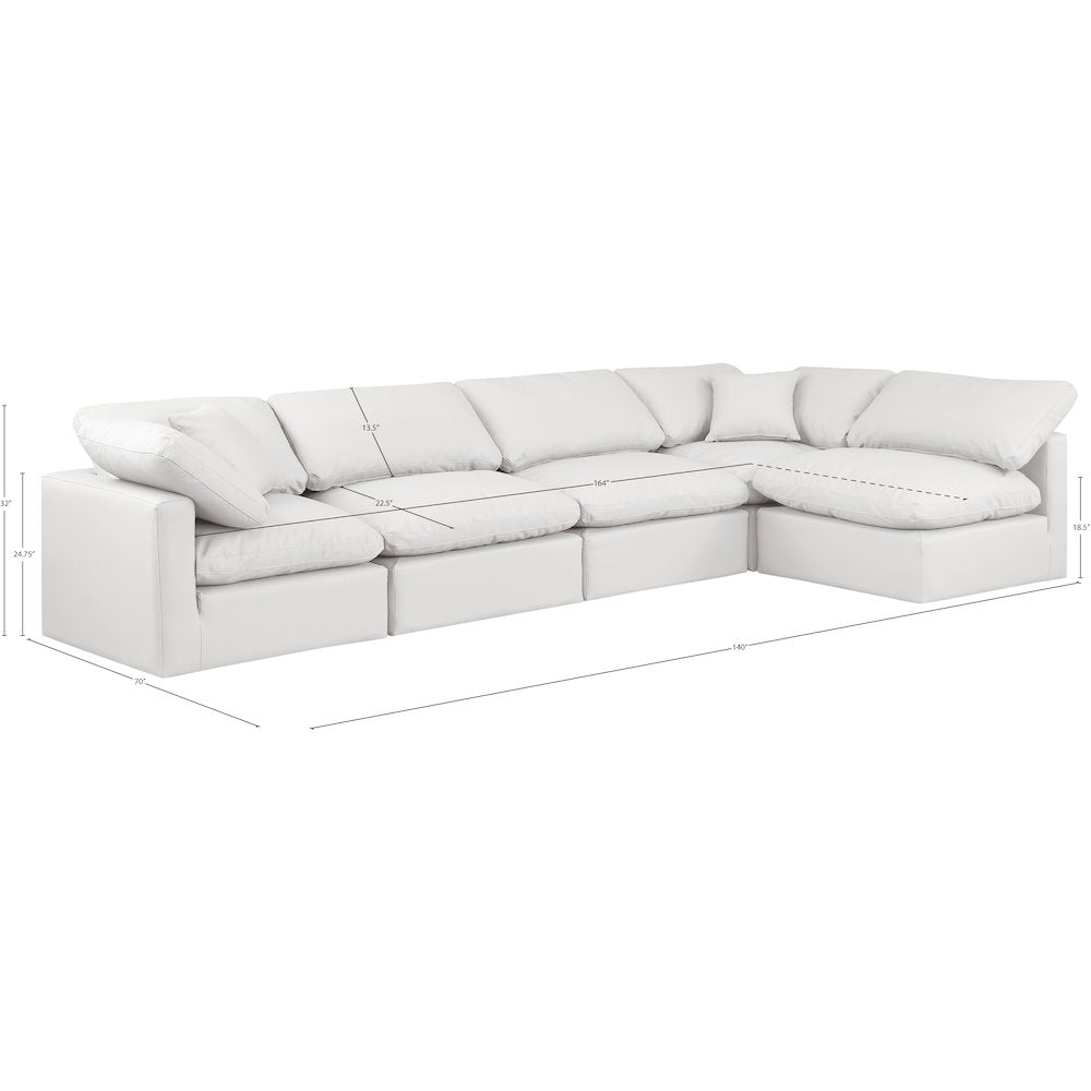 Indulge Cream Vegan Leather Modular Sectional