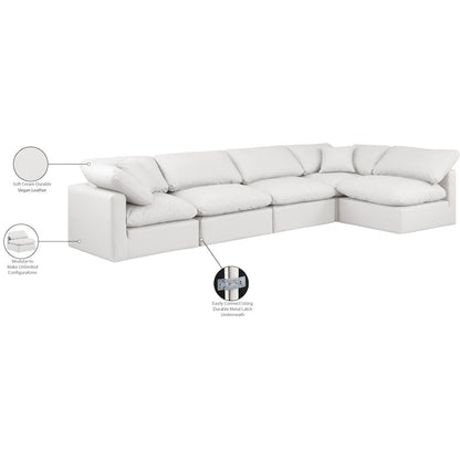 Indulge Cream Vegan Leather Modular Sectional