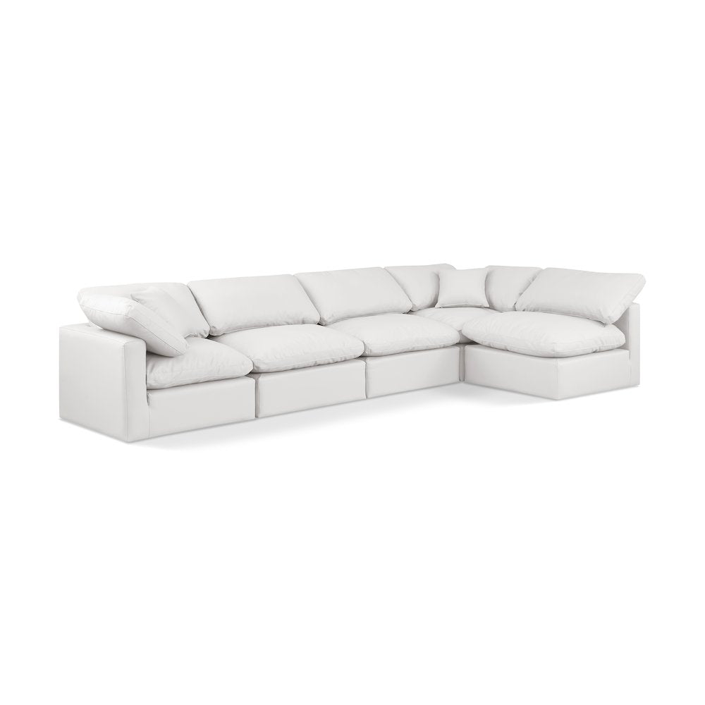 Indulge Cream Vegan Leather Modular Sectional