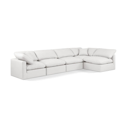 Indulge Cream Vegan Leather Modular Sectional