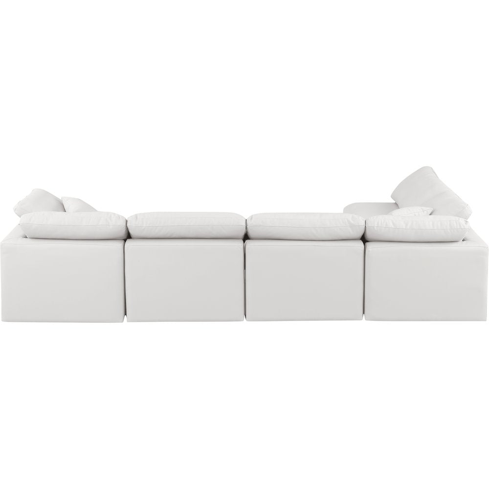 Indulge Cream Vegan Leather Modular Sectional