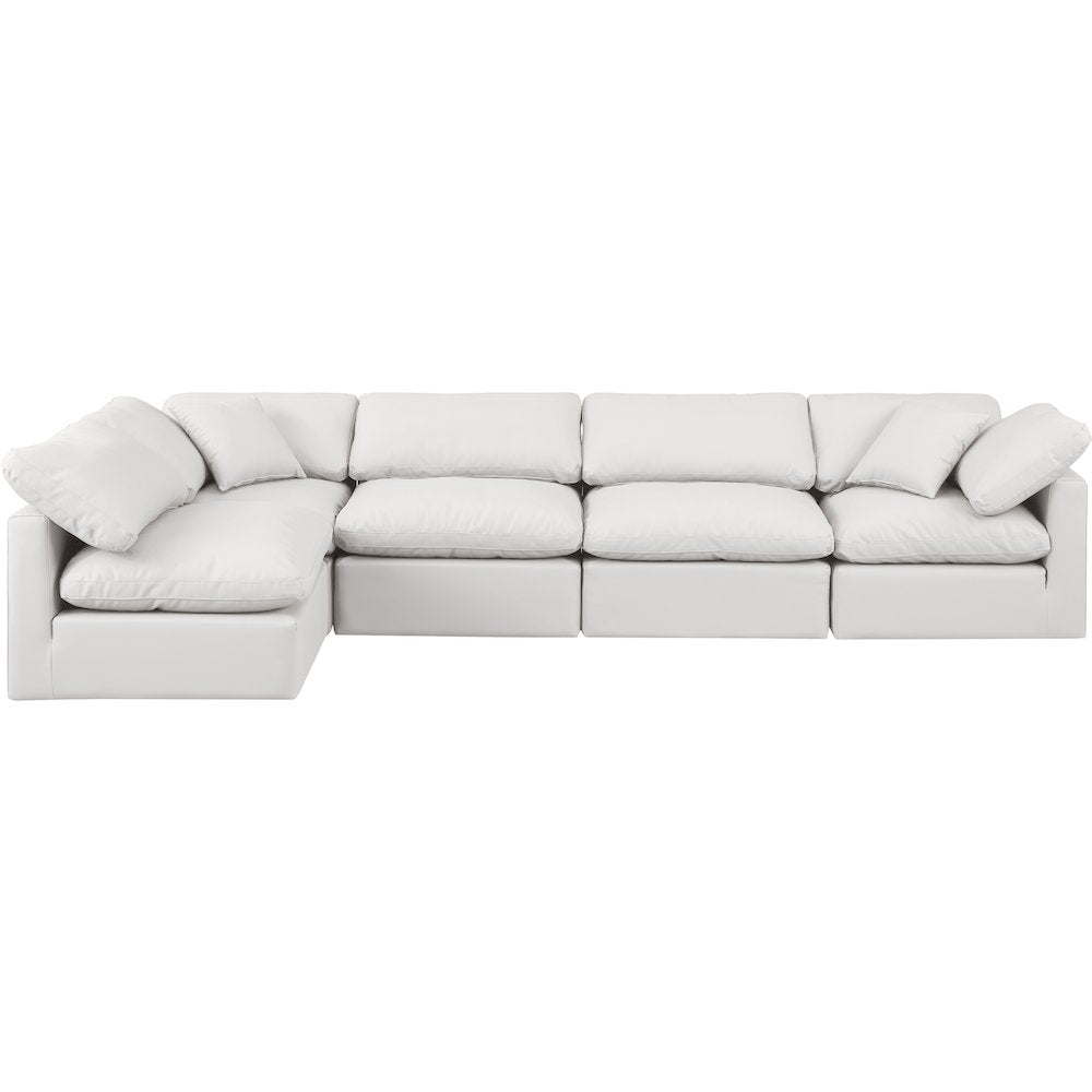 Indulge Cream Vegan Leather Modular Sectional