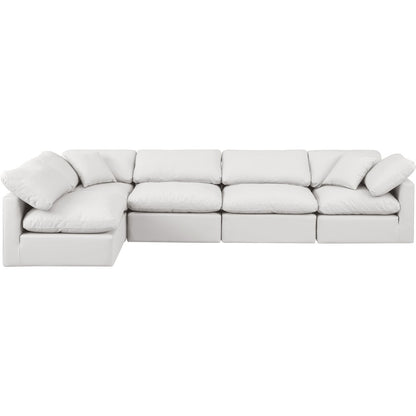 Indulge Cream Vegan Leather Modular Sectional