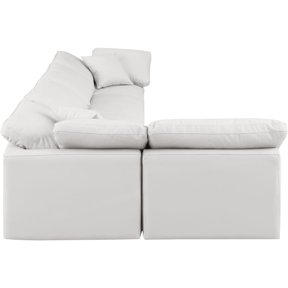 Indulge Cream Vegan Leather Modular Sectional