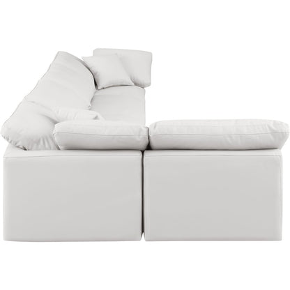 Indulge Cream Vegan Leather Modular Sectional
