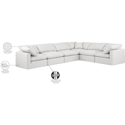 Indulge Cream Vegan Leather Modular Sectional