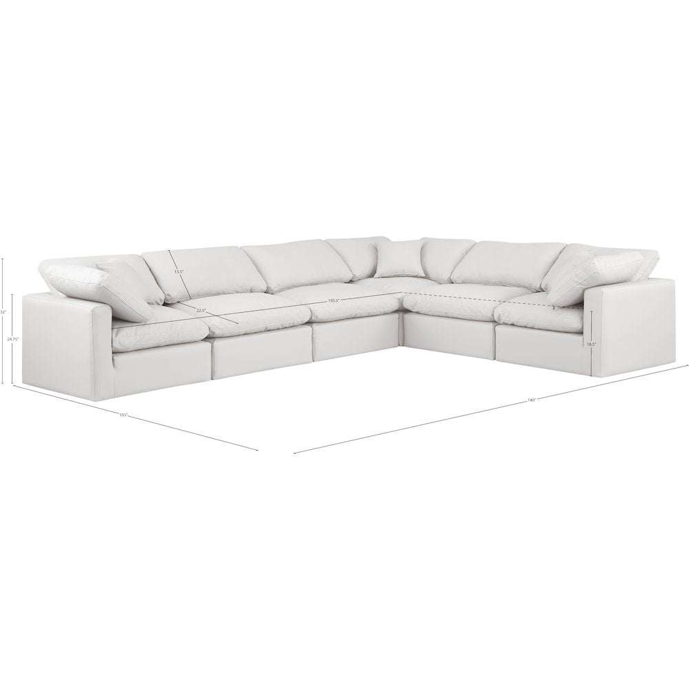 Indulge Cream Vegan Leather Modular Sectional