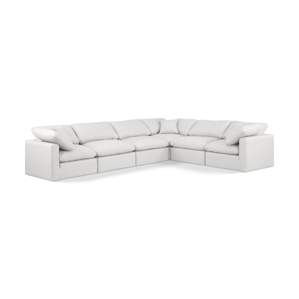 Indulge Cream Vegan Leather Modular Sectional