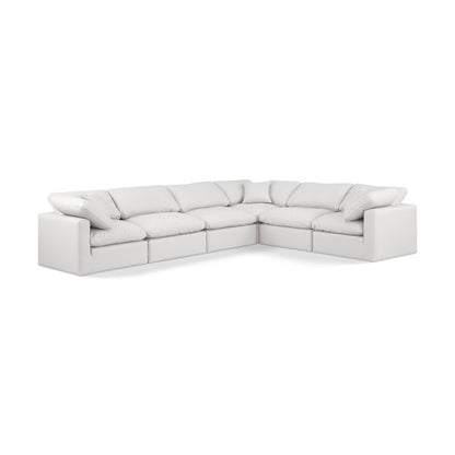 Indulge Cream Vegan Leather Modular Sectional