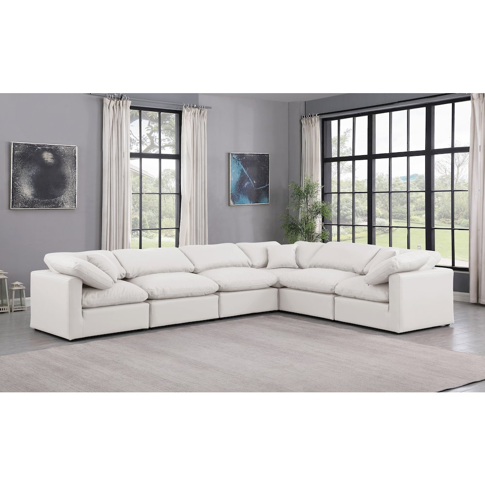 Indulge Cream Vegan Leather Modular Sectional