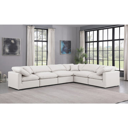 Indulge Cream Vegan Leather Modular Sectional