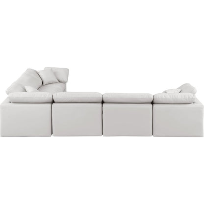 Indulge Cream Vegan Leather Modular Sectional
