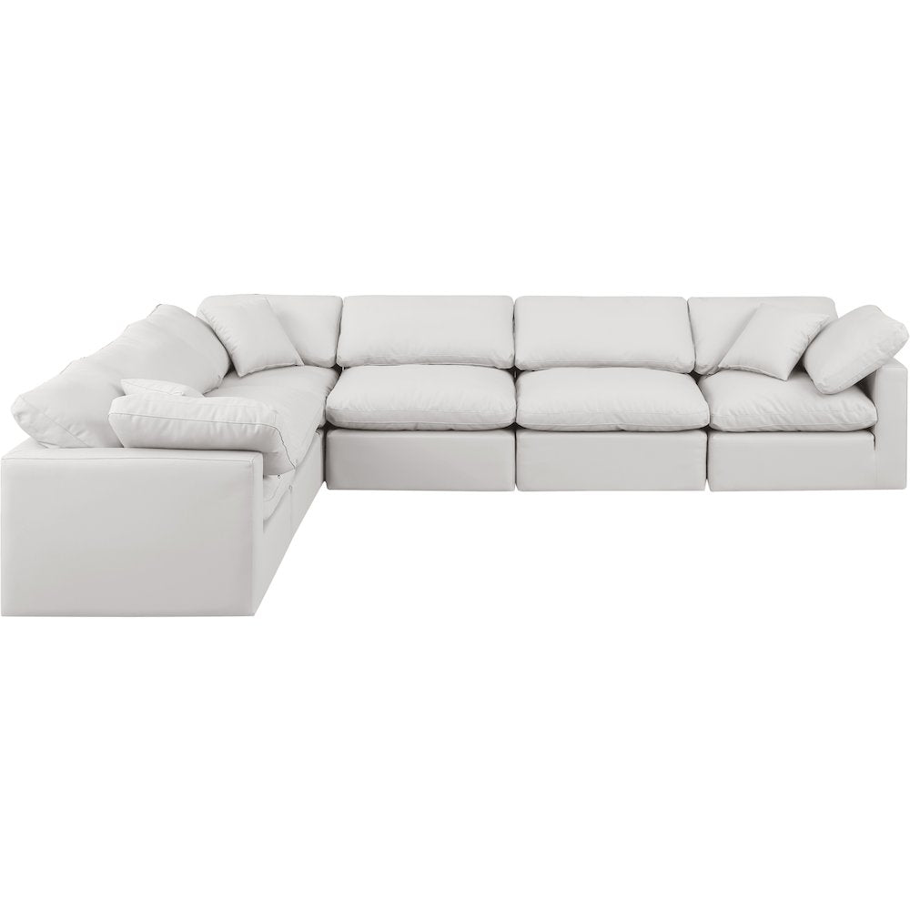 Indulge Cream Vegan Leather Modular Sectional