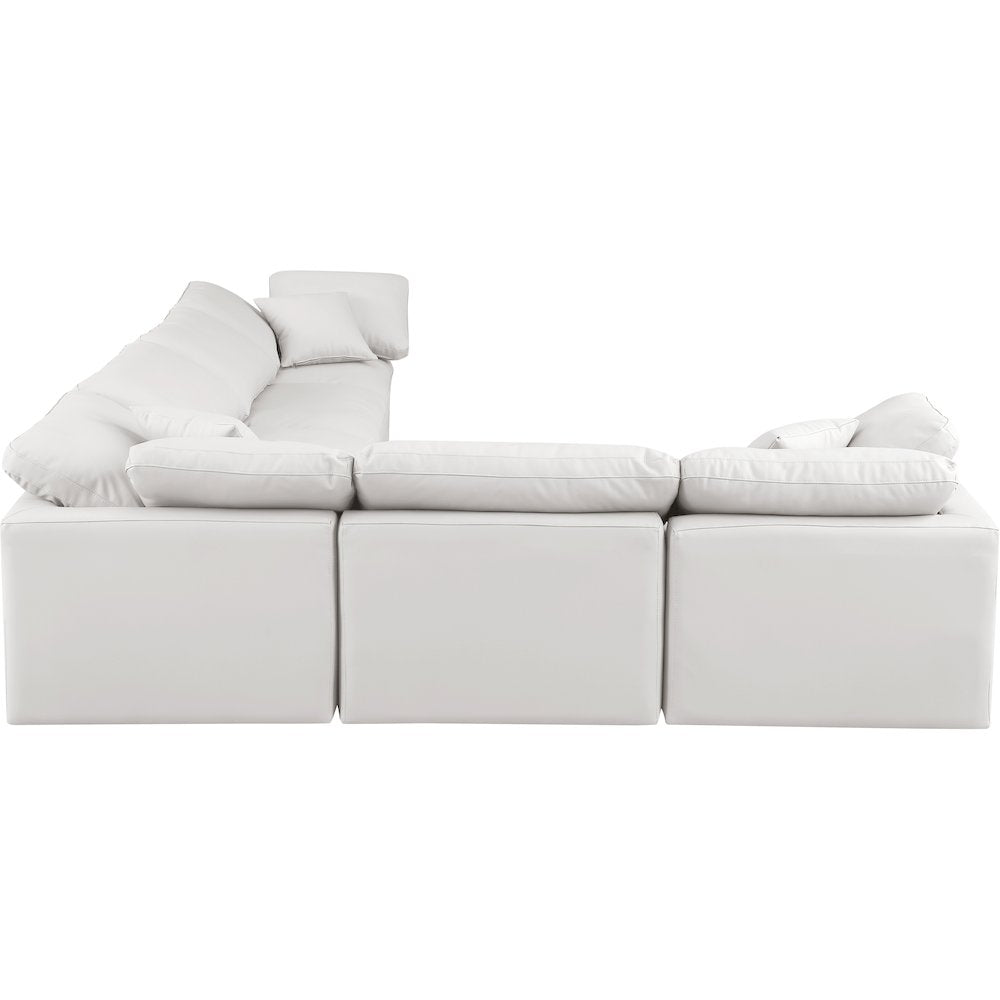 Indulge Cream Vegan Leather Modular Sectional