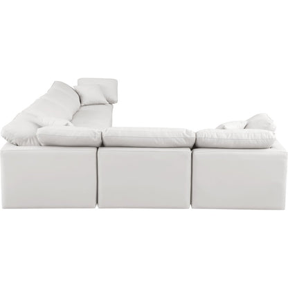 Indulge Cream Vegan Leather Modular Sectional