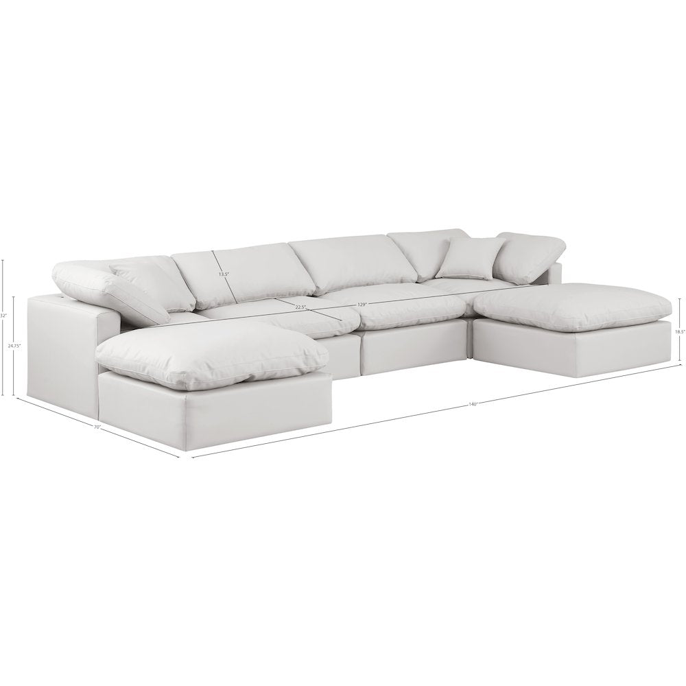 Indulge Cream Vegan Leather Modular Sectional