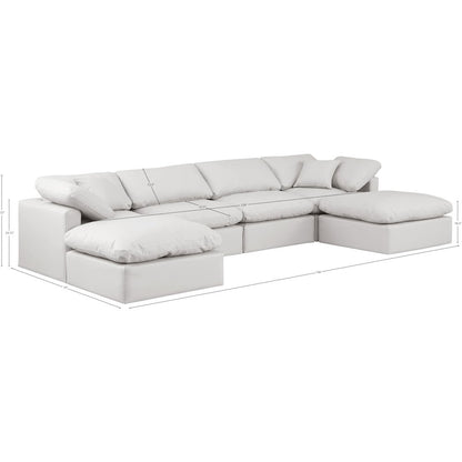 Indulge Cream Vegan Leather Modular Sectional