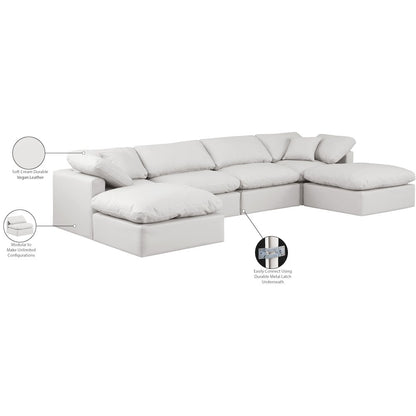 Indulge Cream Vegan Leather Modular Sectional