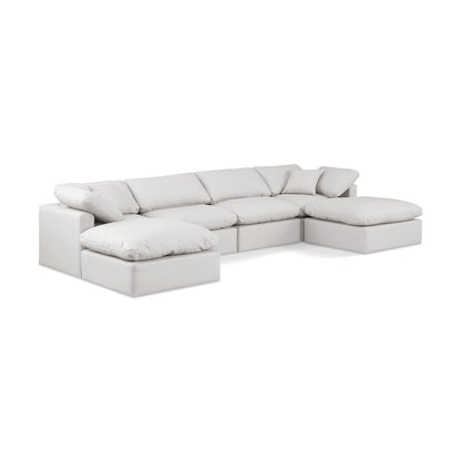 Indulge Cream Vegan Leather Modular Sectional