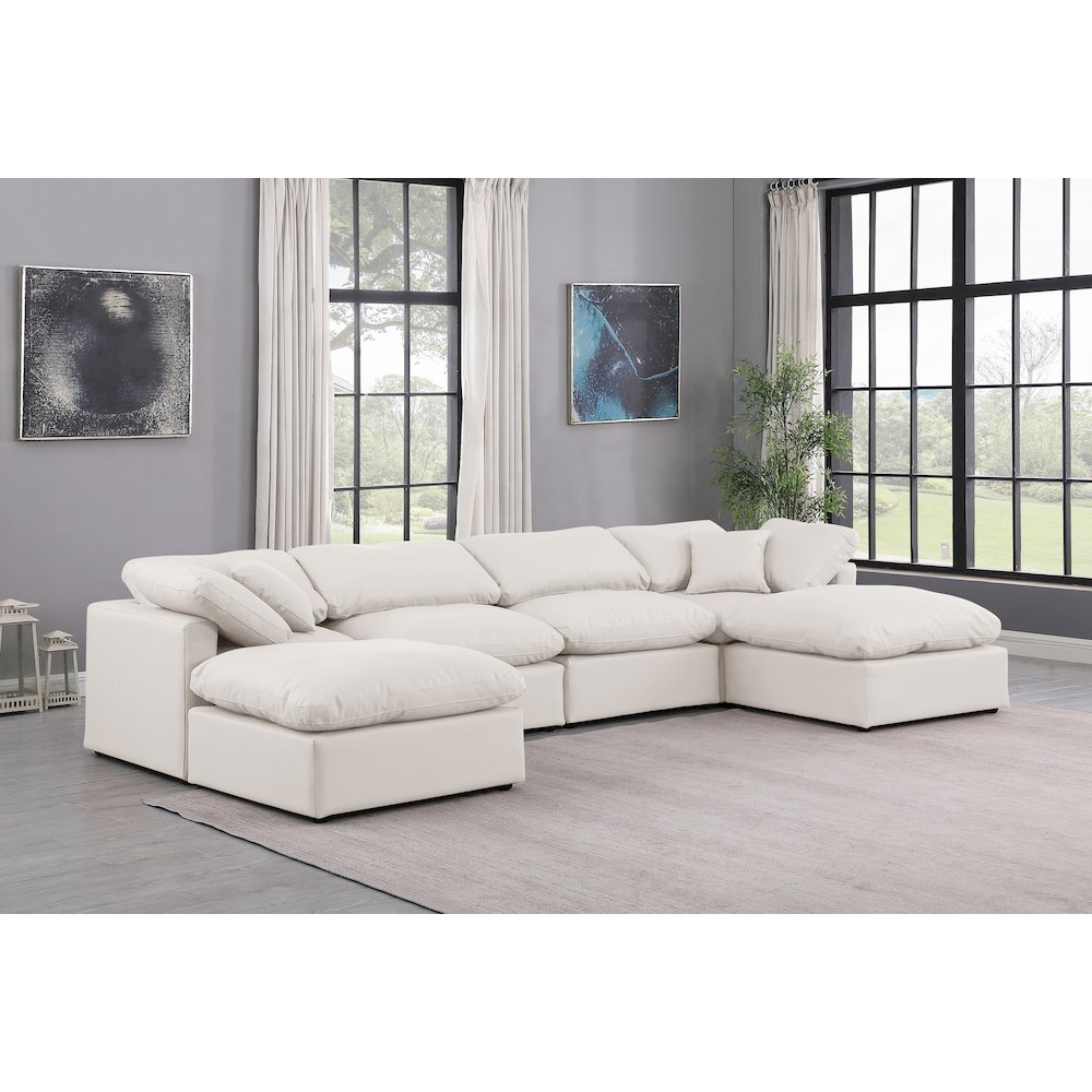 Indulge Cream Vegan Leather Modular Sectional