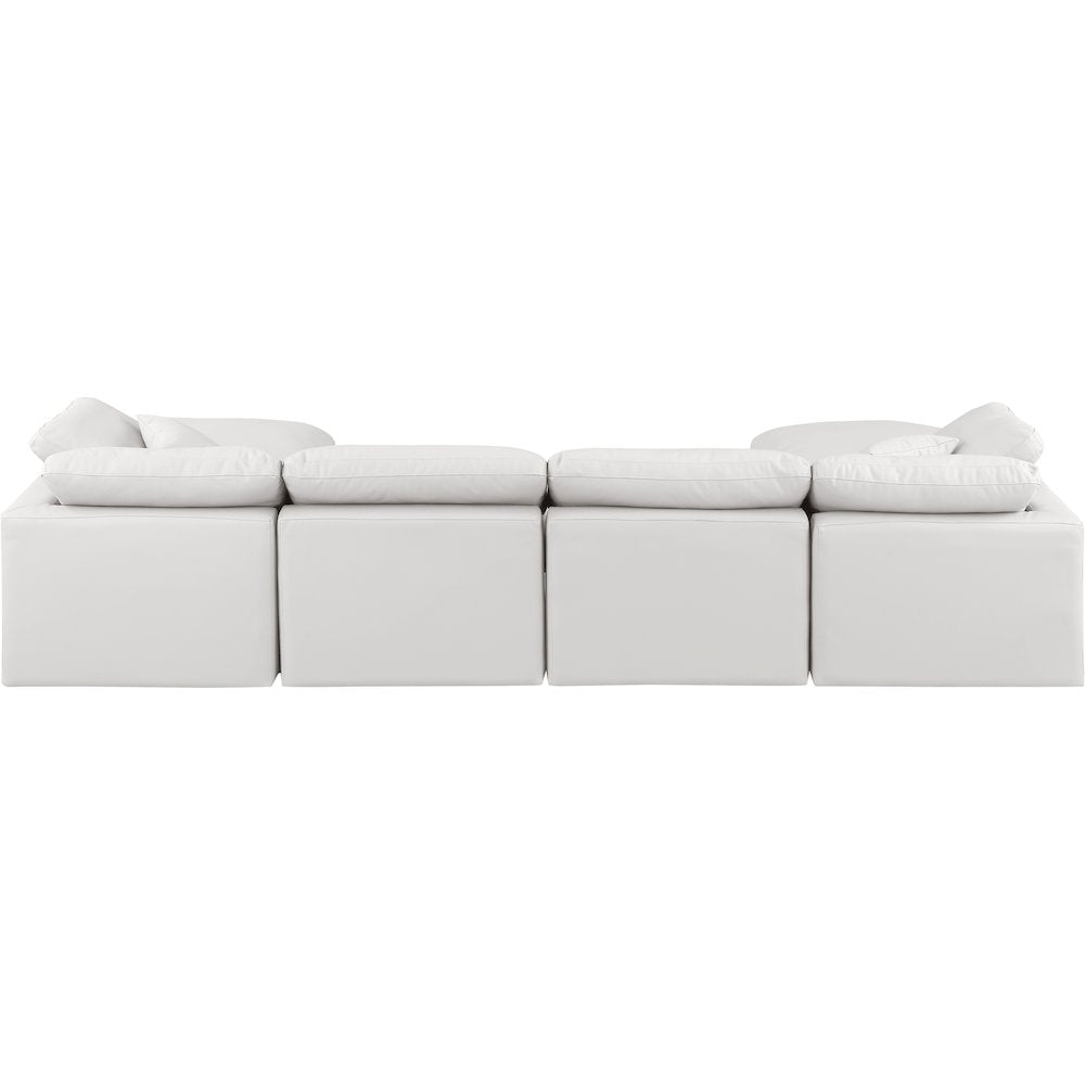 Indulge Cream Vegan Leather Modular Sectional