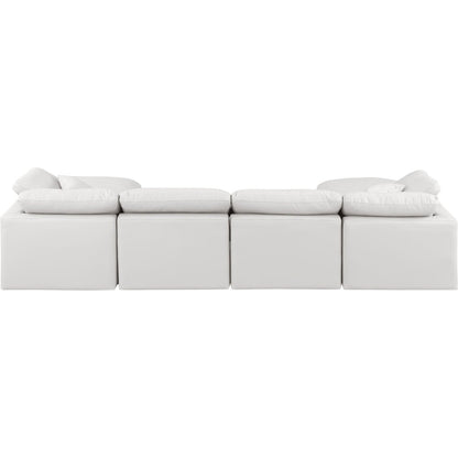 Indulge Cream Vegan Leather Modular Sectional