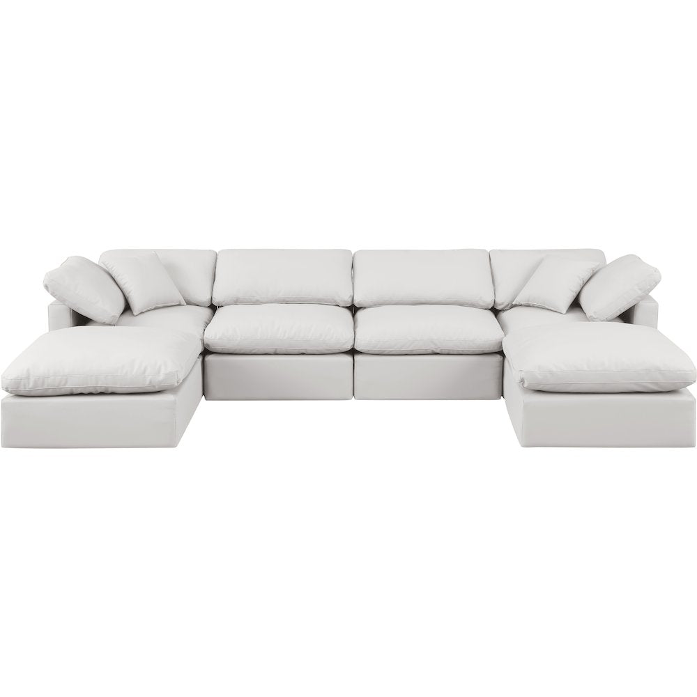 Indulge Cream Vegan Leather Modular Sectional