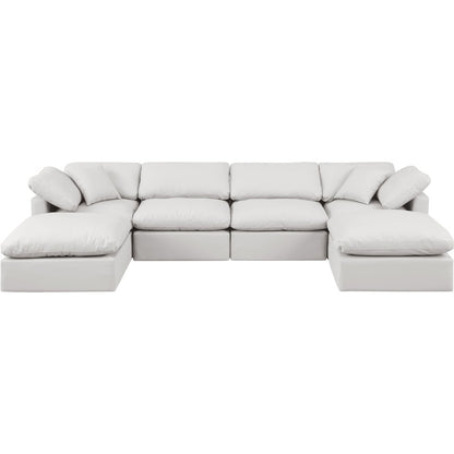 Indulge Cream Vegan Leather Modular Sectional