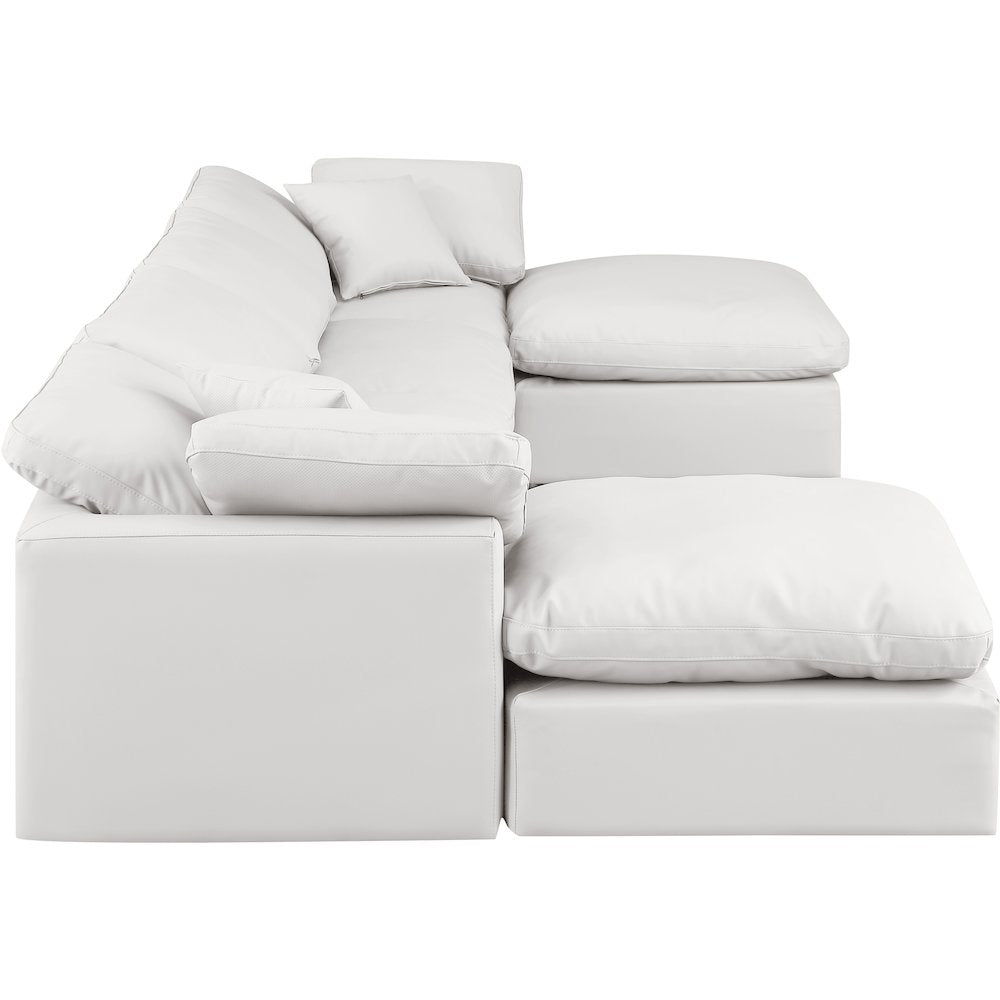 Indulge Cream Vegan Leather Modular Sectional