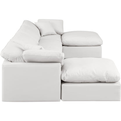 Indulge Cream Vegan Leather Modular Sectional