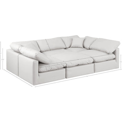 Indulge Cream Vegan Leather Modular Sectional