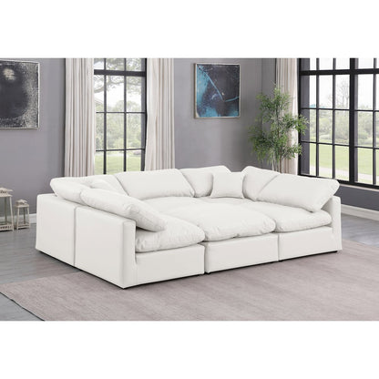 Indulge Cream Vegan Leather Modular Sectional