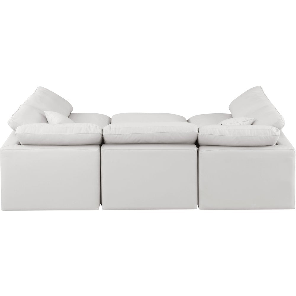 Indulge Cream Vegan Leather Modular Sectional