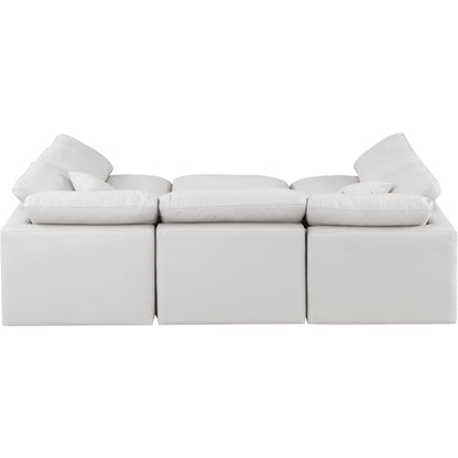 Indulge Cream Vegan Leather Modular Sectional