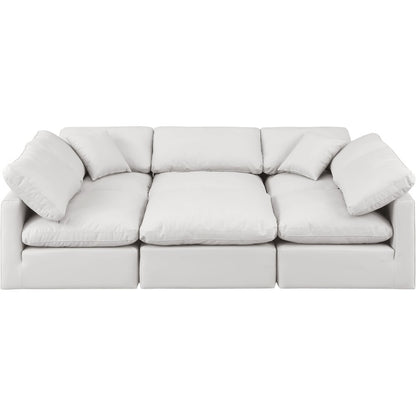 Indulge Cream Vegan Leather Modular Sectional