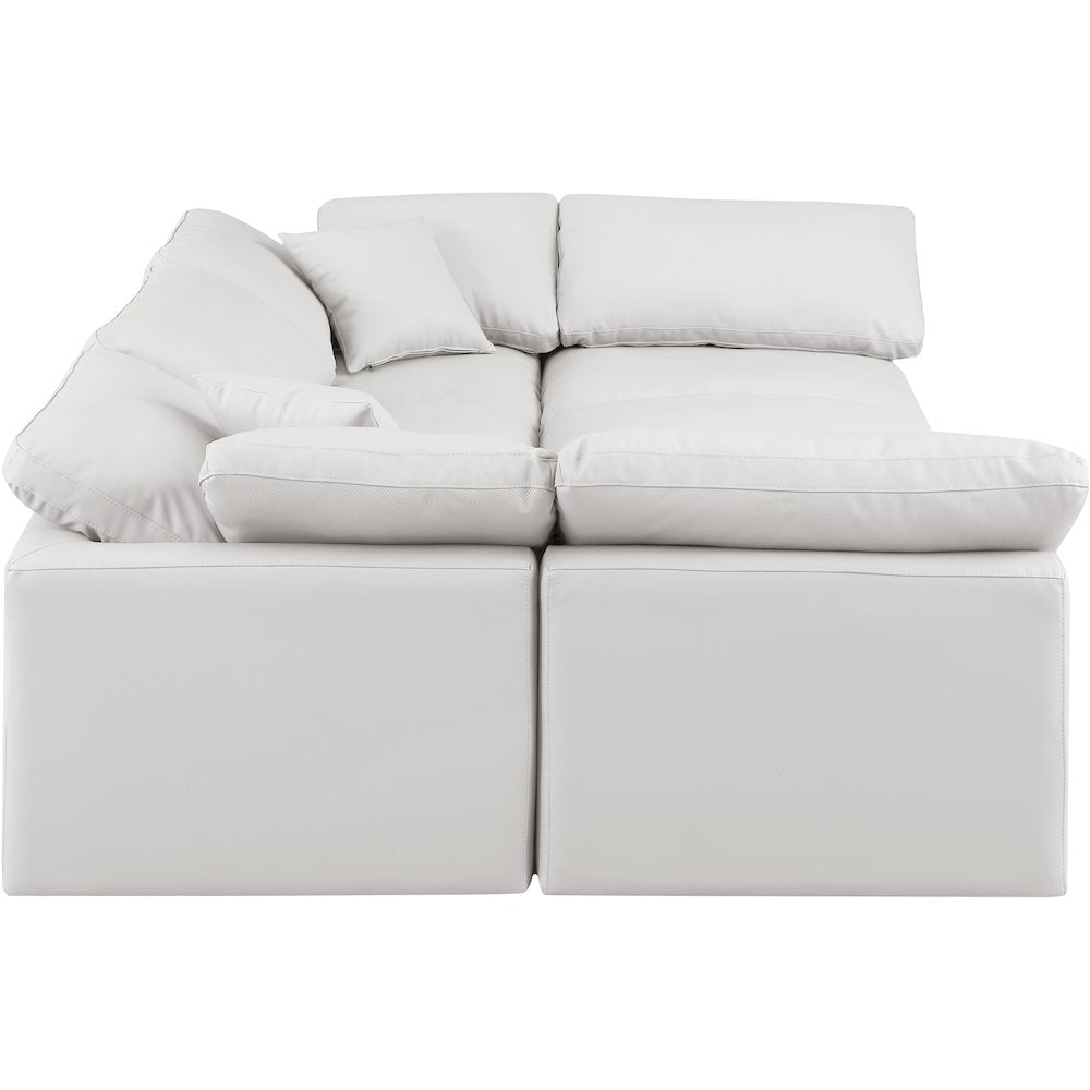 Indulge Cream Vegan Leather Modular Sectional