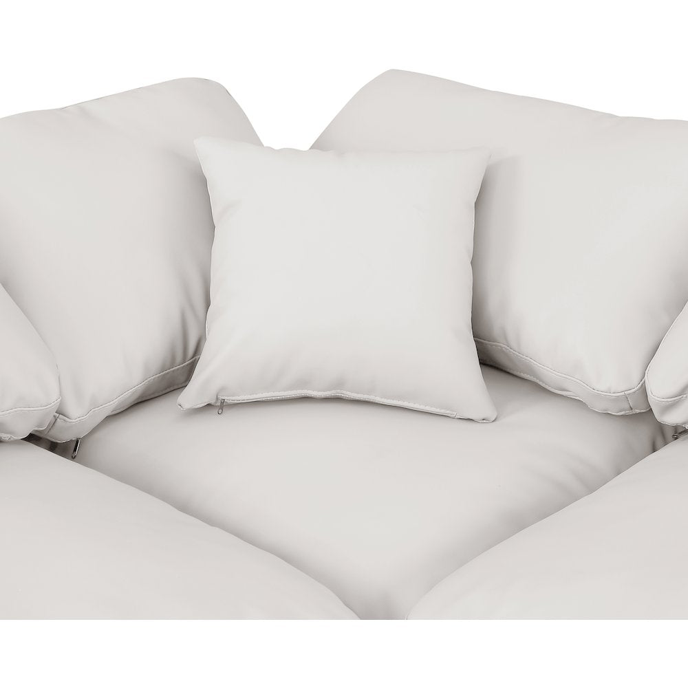 Indulge Cream Vegan Leather Modular Sectional