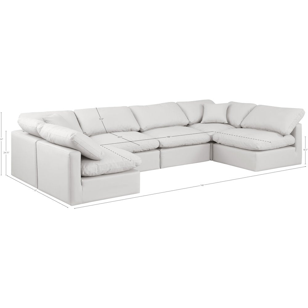 Indulge Cream Vegan Leather Modular Sectional