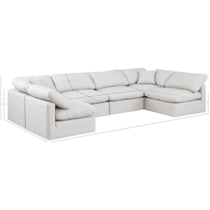 Indulge Cream Vegan Leather Modular Sectional