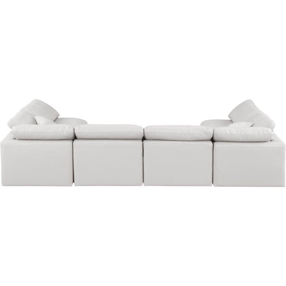 Indulge Cream Vegan Leather Modular Sectional