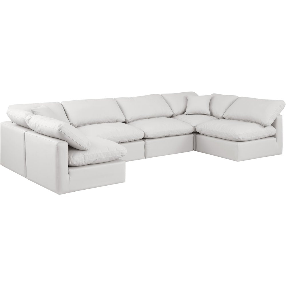 Indulge Cream Vegan Leather Modular Sectional