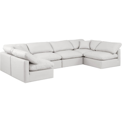 Indulge Cream Vegan Leather Modular Sectional