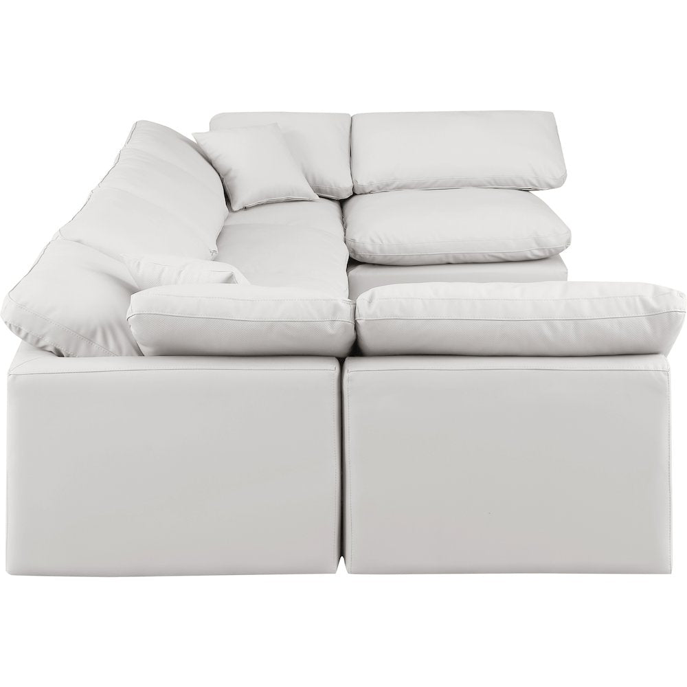 Indulge Cream Vegan Leather Modular Sectional