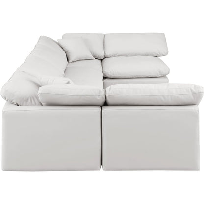 Indulge Cream Vegan Leather Modular Sectional
