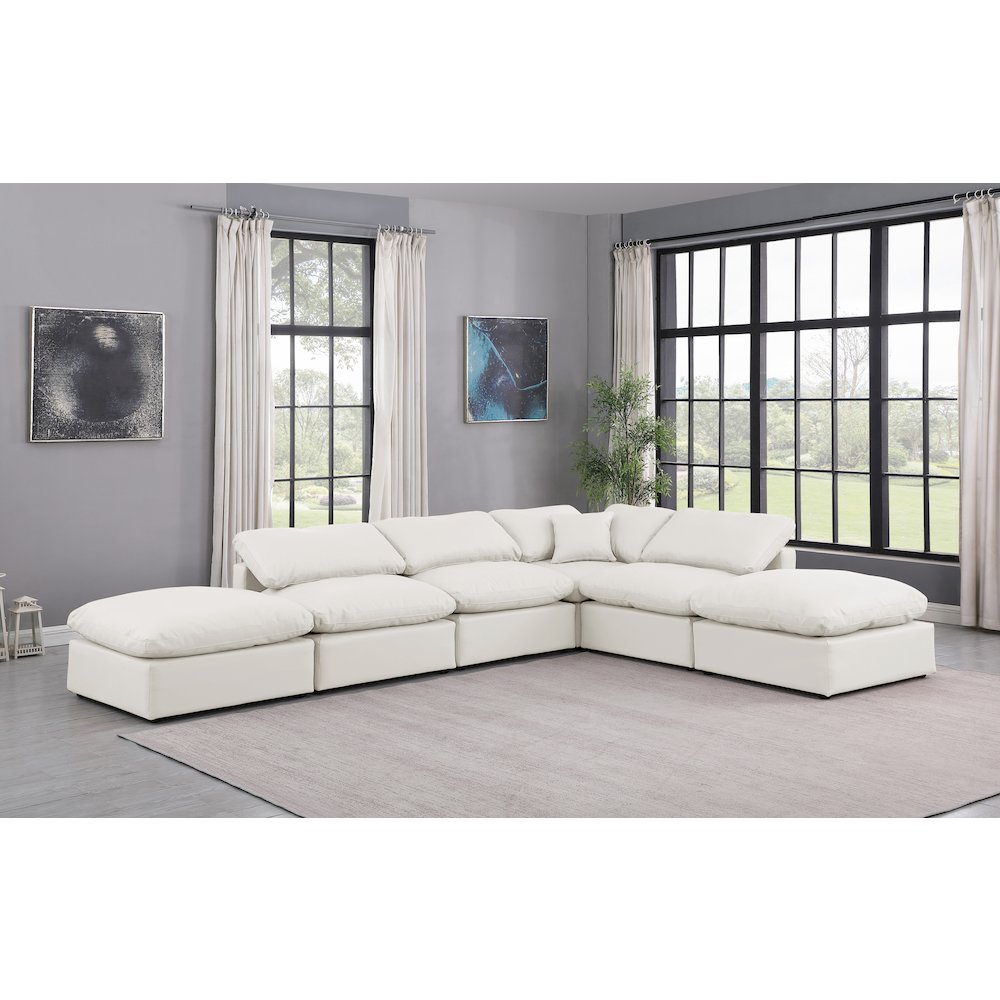 Indulge Cream Vegan Leather Modular Sectional