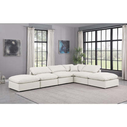 Indulge Cream Vegan Leather Modular Sectional