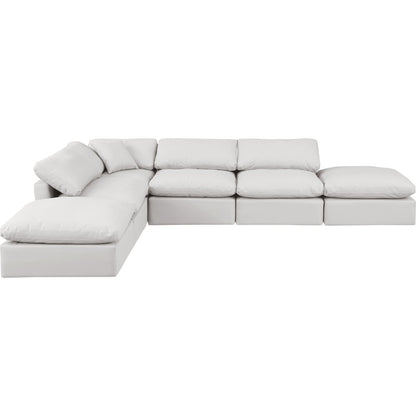 Indulge Cream Vegan Leather Modular Sectional