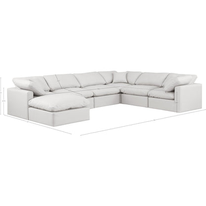 Indulge Cream Vegan Leather Modular Sectional